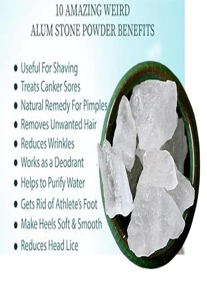 Ikka Pure Pik Alum Stone, Fitkari Stone | Phitkari, White Crystal Stones, Fitkari For Skin Tightening And Glowing Skin,Vastu,Shaving,Teeth,Water Purification 400G - Image 3